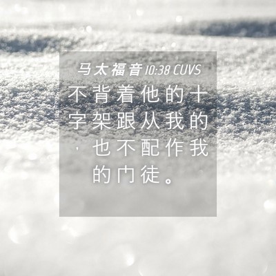 Picture 04 - 马 太 福 音 10:38 CUVS - 不 背 着 他 的 十 字 架 跟 从 我 的 - Bible Verse Picture