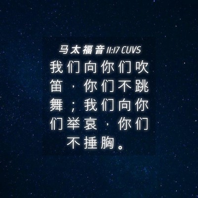 Picture 04 - 马 太 福 音 11:17 CUVS - 我 们 向 你 们 吹 笛 ， 你 们 不 跳 - Bible Verse Picture
