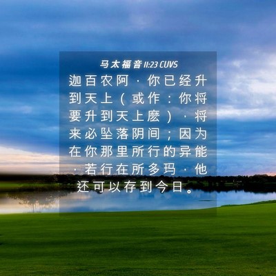 Picture 04 - 马 太 福 音 11:23 CUVS - 迦 百 农 阿 ， 你 已 经 升 到 天 上 - Bible Verse Picture