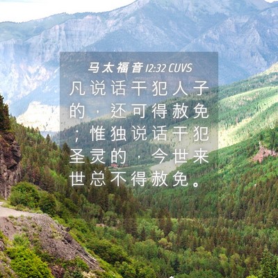 Picture 04 - 马 太 福 音 12:32 CUVS - 凡 说 话 干 犯 人 子 的 ， 还 可 得 - Bible Verse Picture