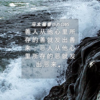 Picture 04 - 马 太 福 音 12:35 CUVS - 善 人 从 他 心 里 所 存 的 善 就 发 - Bible Verse Picture