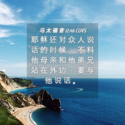 Picture 04 - 马 太 福 音 12:46 CUVS - 耶 稣 还 对 众 人 说 话 的 时 候 ， - Bible Verse Picture