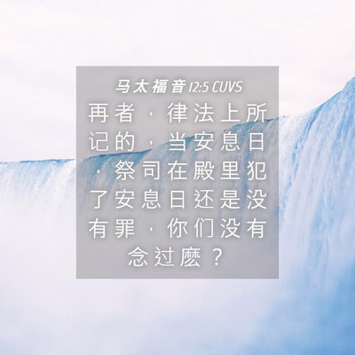 Picture 04 - 马 太 福 音 12:5 CUVS - 再 者 ， 律 法 上 所 记 的 ， 当 安 - Bible Verse Picture