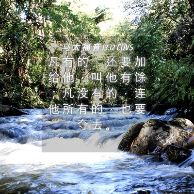 Picture 04 - 马 太 福 音 13:12 CUVS - 凡 有 的 ， 还 要 加 给 他 ， 叫 他 - Bible Verse Picture