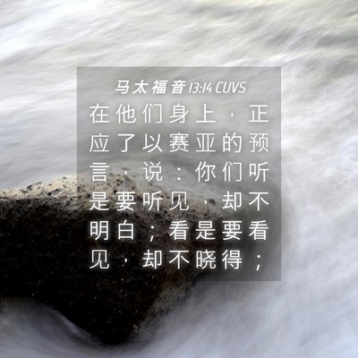 Picture 04 - 马 太 福 音 13:14 CUVS - 在 他 们 身 上 ， 正 应 了 以 赛 亚 - Bible Verse Picture