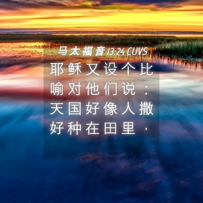 Picture 04 - 马 太 福 音 13:24 CUVS - 耶 稣 又 设 个 比 喻 对 他 们 说 ： - Bible Verse Picture