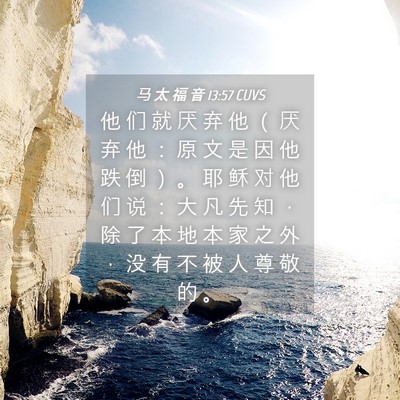 Picture 04 - 马 太 福 音 13:57 CUVS - 他 们 就 厌 弃 他 （ 厌 弃 他 ： 原 - Bible Verse Picture