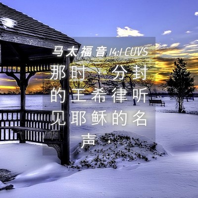 Picture 04 - 马 太 福 音 14:1 CUVS - 那 时 ， 分 封 的 王 希 律 听 见 耶 - Bible Verse Picture