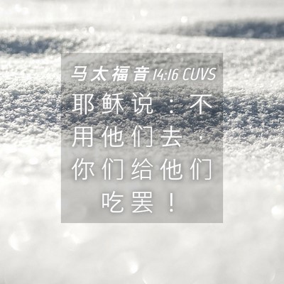 Picture 04 - 马 太 福 音 14:16 CUVS - 耶 稣 说 ： 不 用 他 们 去 ， 你 们 - Bible Verse Picture