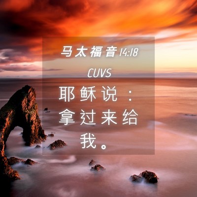 Picture 04 - 马 太 福 音 14:18 CUVS - 耶 稣 说 ： 拿 过 来 给 我 - Bible Verse Picture
