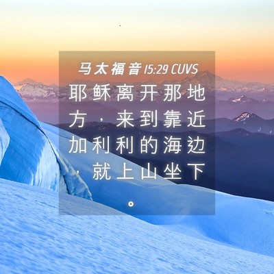 Picture 04 - 马 太 福 音 15:29 CUVS - 耶 稣 离 开 那 地 方 ， 来 到 靠 近 - Bible Verse Picture