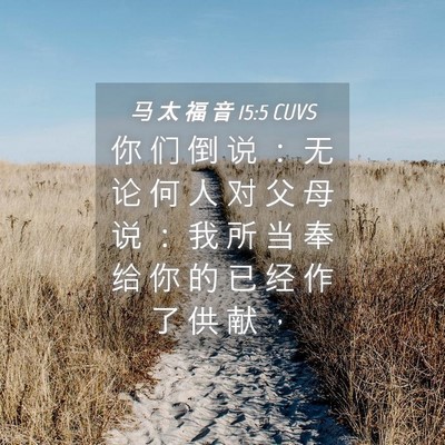 Picture 04 - 马 太 福 音 15:5 CUVS - 你 们 倒 说 ： 无 论 何 人 对 父 母 - Bible Verse Picture
