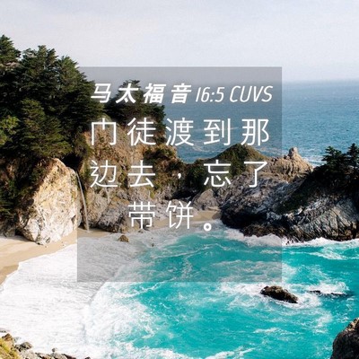 Picture 04 - 马 太 福 音 16:5 CUVS - 门 徒 渡 到 那 边 去 ， 忘 了 带 饼 - Bible Verse Picture