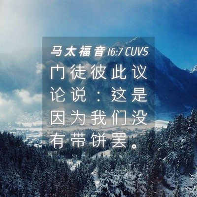 Picture 04 - 马 太 福 音 16:7 CUVS - 门 徒 彼 此 议 论 说 ： 这 是 因 为 - Bible Verse Picture