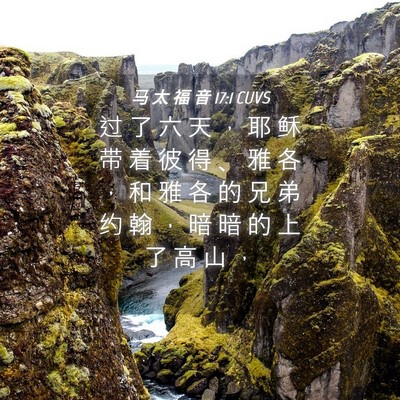 Picture 04 - 马 太 福 音 17:1 CUVS - 过 了 六 天 ， 耶 稣 带 着 彼 得 、 - Bible Verse Picture
