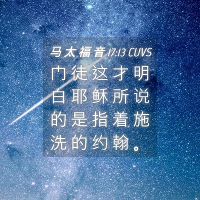 Picture 04 - 马 太 福 音 17:13 CUVS - 门 徒 这 才 明 白 耶 稣 所 说 的 是 - Bible Verse Picture