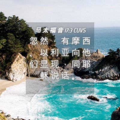 Picture 04 - 马 太 福 音 17:3 CUVS - 忽 然 ， 有 摩 西 、 以 利 亚 向 他 - Bible Verse Picture