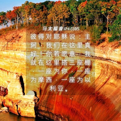 Picture 04 - 马 太 福 音 17:4 CUVS - 彼 得 对 耶 稣 说 ： 主 阿 ， 我 们 - Bible Verse Picture