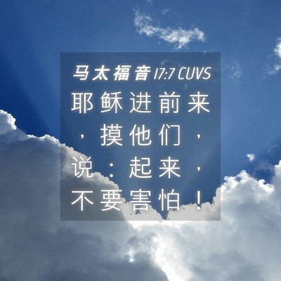 Picture 04 - 马 太 福 音 17:7 CUVS - 耶 稣 进 前 来 ， 摸 他 们 ， 说 ： - Bible Verse Picture