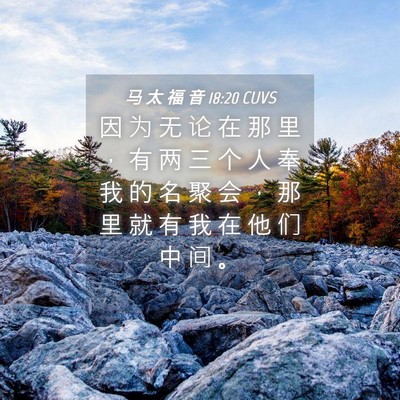 Picture 04 - 马 太 福 音 18:20 CUVS - 因 为 无 论 在 那 里 ， 有 两 三 个 - Bible Verse Picture