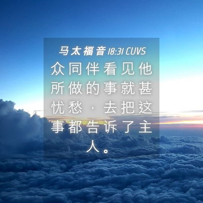 Picture 04 - 马 太 福 音 18:31 CUVS - 众 同 伴 看 见 他 所 做 的 事 就 甚 - Bible Verse Picture