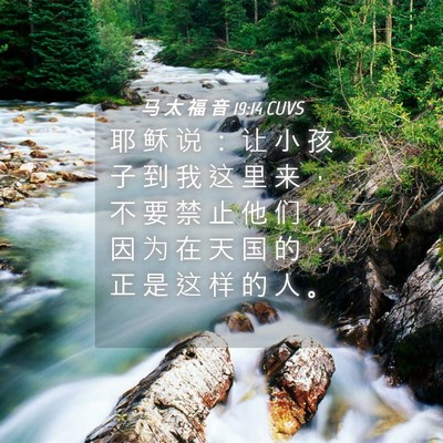 Picture 04 - 马 太 福 音 19:14 CUVS - 耶 稣 说 ： 让 小 孩 子 到 我 这 里 - Bible Verse Picture