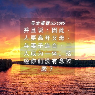 Picture 04 - 马 太 福 音 19:5 CUVS - 并 且 说 ： 因 此 ， 人 要 离 开 父 - Bible Verse Picture