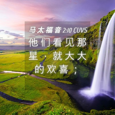 Picture 04 - 马 太 福 音 2:10 CUVS - 他 们 看 见 那 星 ， 就 大 大 的 欢 - Bible Verse Picture