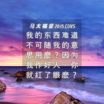 Picture 04 - 马 太 福 音 20:15 CUVS - 我 的 东 西 难 道 不 可 随 我 的 意 - Bible Verse Picture