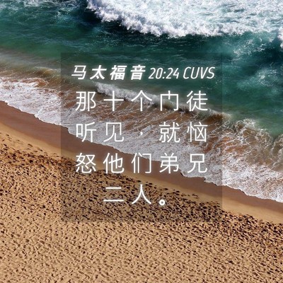Picture 04 - 马 太 福 音 20:24 CUVS - 那 十 个 门 徒 听 见 ， 就 恼 怒 他 - Bible Verse Picture