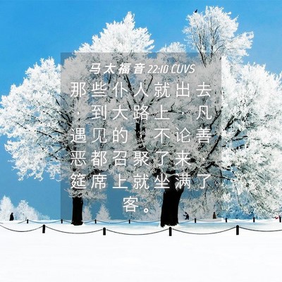 Picture 04 - 马 太 福 音 22:10 CUVS - 那 些 仆 人 就 出 去 ， 到 大 路 上 - Bible Verse Picture