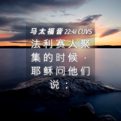 Picture 04 - 马 太 福 音 22:41 CUVS - 法 利 赛 人 聚 集 的 时 候 ， 耶 稣 - Bible Verse Picture
