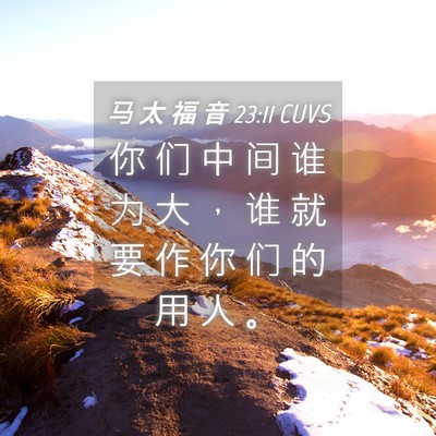Picture 04 - 马 太 福 音 23:11 CUVS - 你 们 中 间 谁 为 大 ， 谁 就 要 作 - Bible Verse Picture
