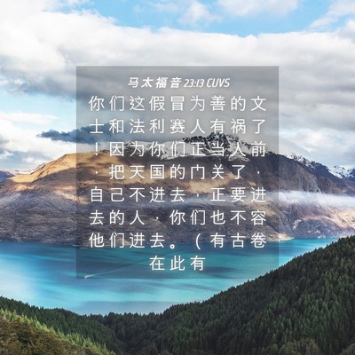 Picture 04 - 马 太 福 音 23:13 CUVS - 你 们 这 假 冒 为 善 的 文 士 和 法 - Bible Verse Picture