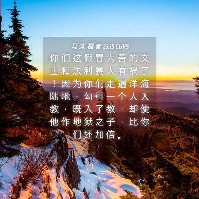 Picture 04 - 马 太 福 音 23:15 CUVS - 你 们 这 假 冒 为 善 的 文 士 和 法 - Bible Verse Picture