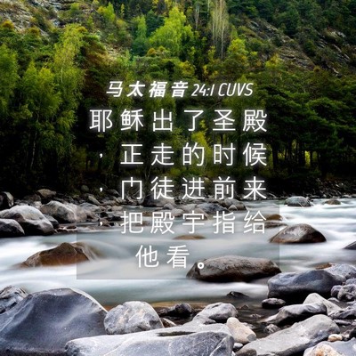 Picture 04 - 马 太 福 音 24:1 CUVS - 耶 稣 出 了 圣 殿 ， 正 走 的 时 候 - Bible Verse Picture