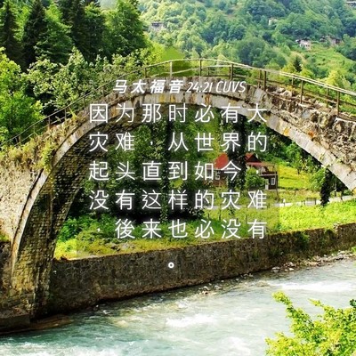 Picture 04 - 马 太 福 音 24:21 CUVS - 因 为 那 时 必 有 大 灾 难 ， 从 世 - Bible Verse Picture