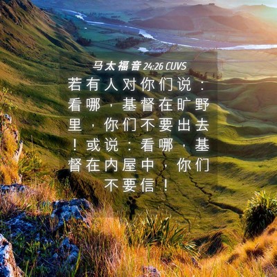 Picture 04 - 马 太 福 音 24:26 CUVS - 若 有 人 对 你 们 说 ： 看 哪 ， 基 - Bible Verse Picture