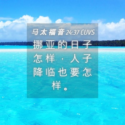 Picture 04 - 马 太 福 音 24:37 CUVS - 挪 亚 的 日 子 怎 样 ， 人 子 降 临 - Bible Verse Picture
