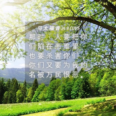Picture 04 - 马 太 福 音 24:9 CUVS - 那 时 ， 人 要 把 你 们 陷 在 患 难 - Bible Verse Picture