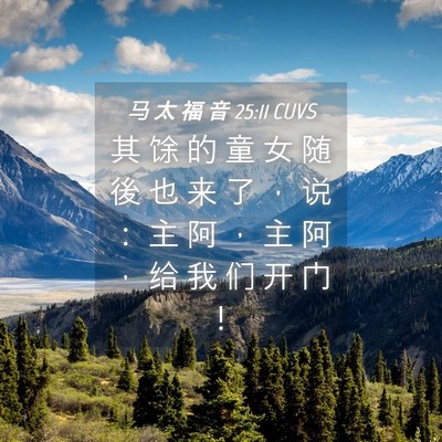 Picture 04 - 马 太 福 音 25:11 CUVS - 其 馀 的 童 女 随 後 也 来 了 ， 说 - Bible Verse Picture