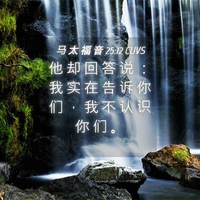 Picture 04 - 马 太 福 音 25:12 CUVS - 他 却 回 答 说 ： 我 实 在 告 诉 你 - Bible Verse Picture
