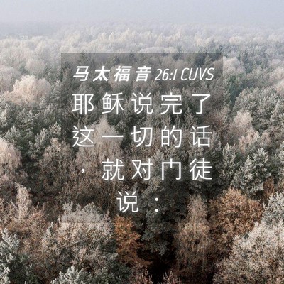 Picture 04 - 马 太 福 音 26:1 CUVS - 耶 稣 说 完 了 这 一 切 的 话 ， 就 - Bible Verse Picture