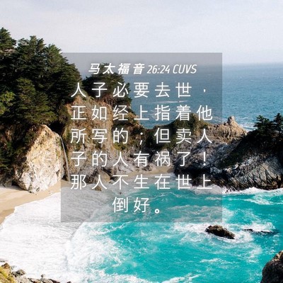 Picture 04 - 马 太 福 音 26:24 CUVS - 人 子 必 要 去 世 ， 正 如 经 上 指 - Bible Verse Picture