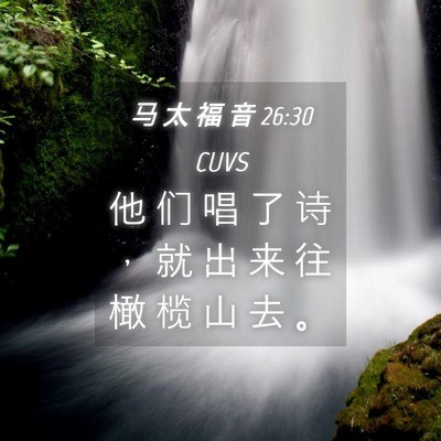 Picture 04 - 马 太 福 音 26:30 CUVS - 他 们 唱 了 诗 ， 就 出 来 往 橄 榄 - Bible Verse Picture