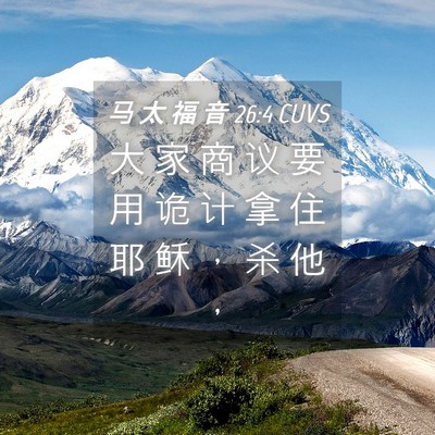 Picture 04 - 马 太 福 音 26:4 CUVS - 大 家 商 议 要 用 诡 计 拿 住 耶 稣 - Bible Verse Picture