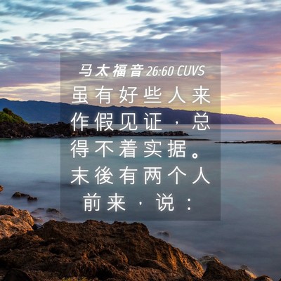 Picture 04 - 马 太 福 音 26:60 CUVS - 虽 有 好 些 人 来 作 假 见 证 ， 总 - Bible Verse Picture