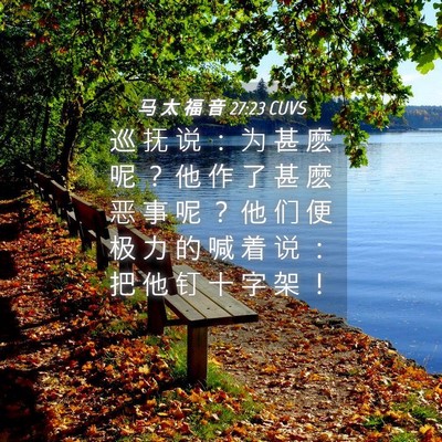 Picture 04 - 马 太 福 音 27:23 CUVS - 巡 抚 说 ： 为 甚 麽 呢 ？ 他 作 了 - Bible Verse Picture