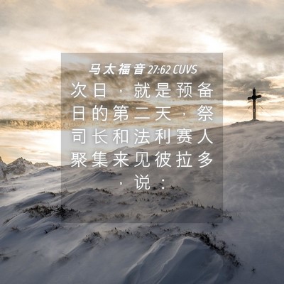 Picture 04 - 马 太 福 音 27:62 CUVS - 次 日 ， 就 是 预 备 日 的 第 二 天 - Bible Verse Picture