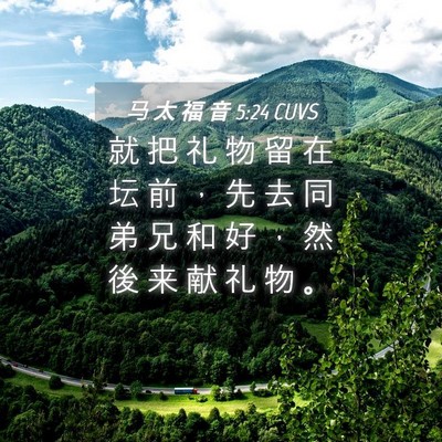 Picture 04 - 马 太 福 音 5:24 CUVS - 就 把 礼 物 留 在 坛 前 ， 先 去 同 - Bible Verse Picture